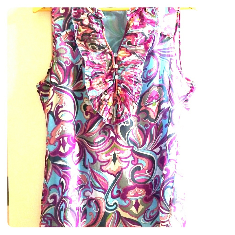 Blue and purple blouse